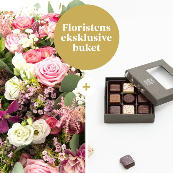 Floristens eksklusive buket med CHO CHO 9 stk.